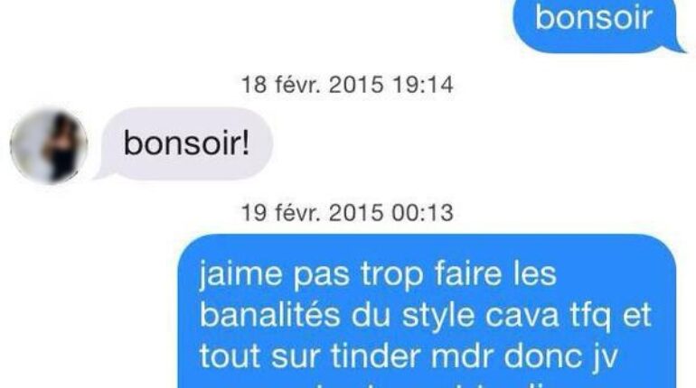 Une fille qui connait bien ses besoins sur Tinder.
