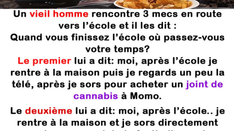 L’histoire de vieil homme et les 3 garçons en route vers l’école..