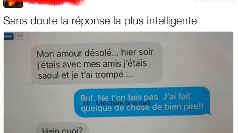 Sans doute la réponse la plus intelligente