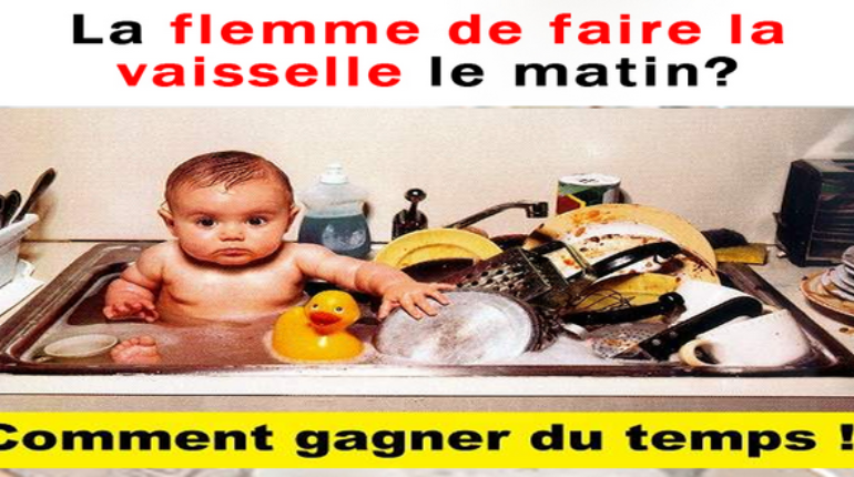 Les flemmards ont trouvés la bonne idée pour faire la vaisselle !