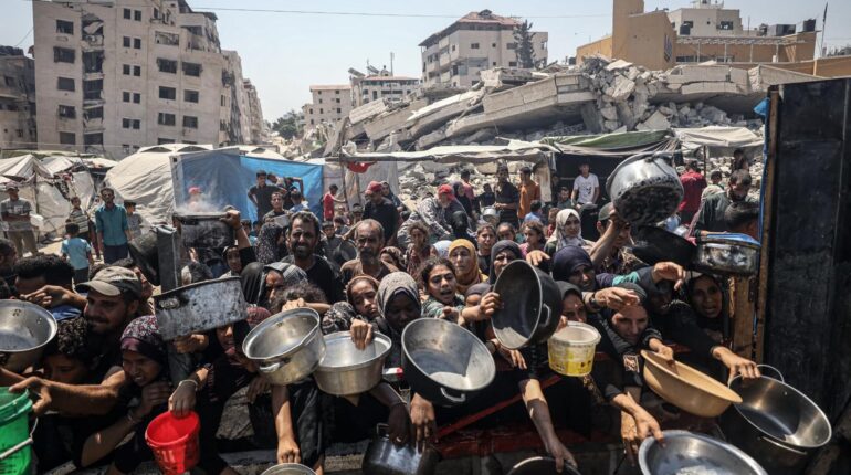 Aide humanitaire allaité trois enfants Crise humanitaire Famine Gaza Ministère de la Santé Palestine