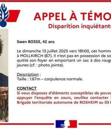 Swen, 42 ans, quitte son domicile avec un sac à dos rouge et disparaît : ce détail qui inquiète les gendarmes
