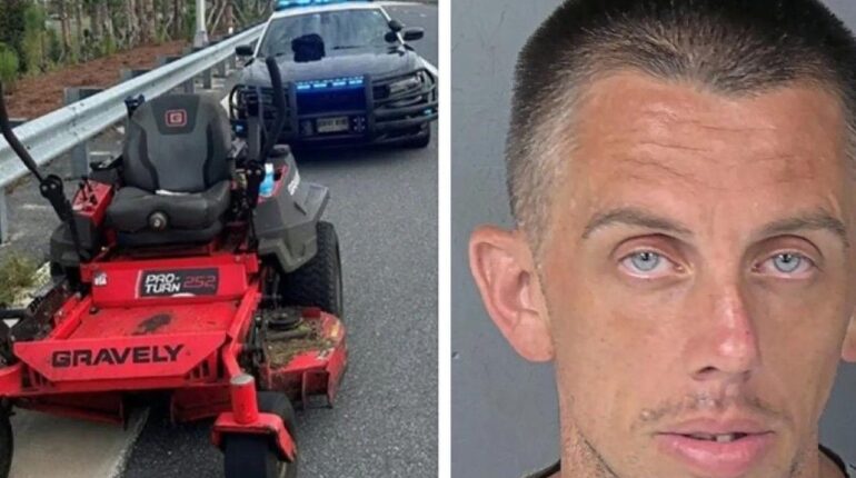 Ce qu’il a fait avec sa tondeuse à gazon sur l’autoroute a stupéfait la police abattu par la police Arrestation Conduite en état d'ivresse Floride Insolite Tondeuse à gazon