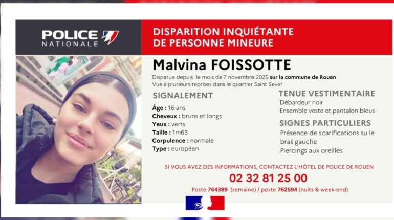 Adolescente Appel à témoins disparition faits divers Rouen Seine-Maritime