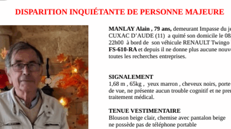 Appel à témoins Cuxac-d'Aude disparition faits divers Personne disparue