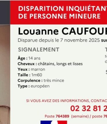 Disparue depuis 20 jours : Louanne, 14 ans, aperçue à Rouen dans des circonstances troublantes