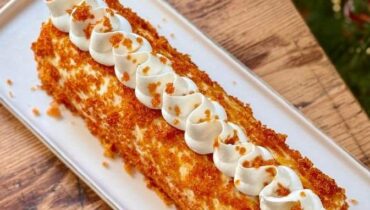 Bûche de Noël Caramel Crème brûlée Dessert Pâtisserie Recette facile Vanille