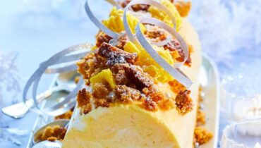 Apéro de Noël Bûche de Noël Bûche glacée Dessert glacé Glace maison Pâtisserie Recette facile