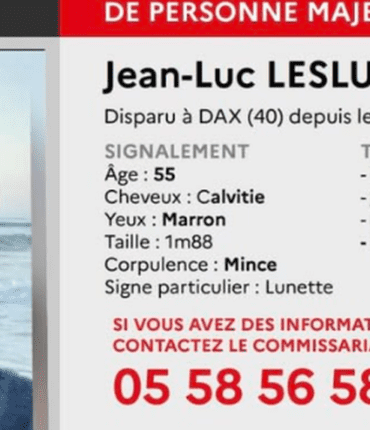 Jean-Luc Lesluyes, 55 ans, porté disparu depuis trois jours à Dax : son téléphone retrouvé, les recherches s&rsquo;intensifient