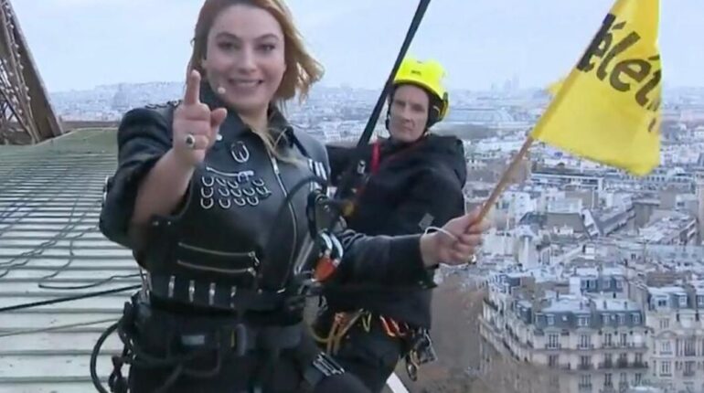 Téléthon 2025 : Santa saute en tyrolienne de la Tour Eiffel après avoir donné 99 999 euros pour la recherche Dons Flávia Leonel Santana Maladies rares Recherche de personnes Téléthon Tour Eiffel