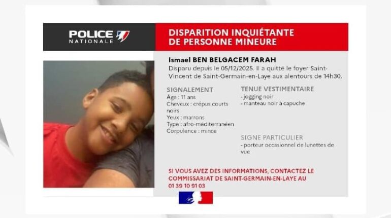 Appel à témoins disparition Enfant disparu Saint-Germain-en-Laye Yvelines