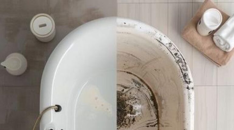 Astuces ménagères Baignoire Entretien maison Gain de temps nettoyage dentaire vinaigre blanc