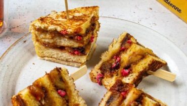 Brioche perdue Crème d'Isigny Dessert Gourmandise Pomme caramélisée Sandwich