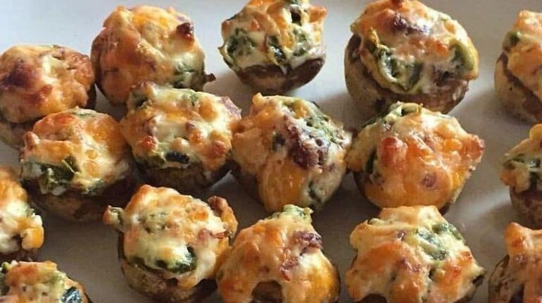 Champignons farcis Crabe Cuisine facile envisageable avant les fêtes Recette apéritif Recette rapide