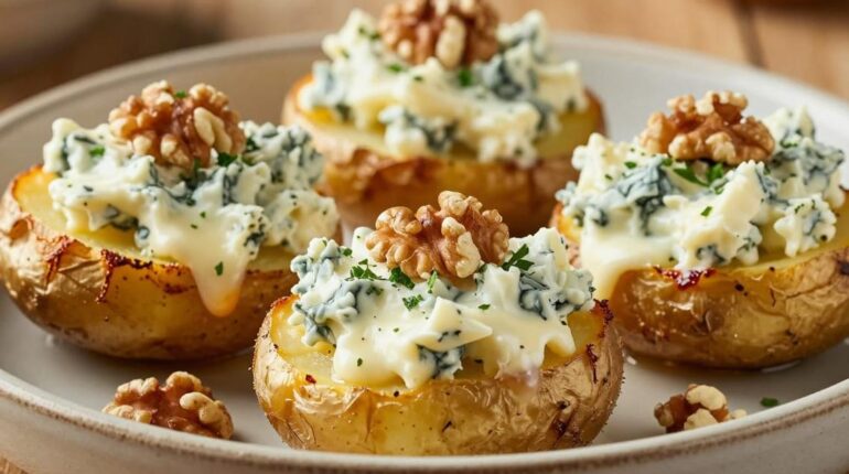 Pommes de terre farcies au roquefort : comment obtenir une texture crémeuse et un gratiné parfait en 60 minutes Cuisine française Gratin dauphinois Plats principaux Pommes de terre Recettes d'accompagnement Roquefort