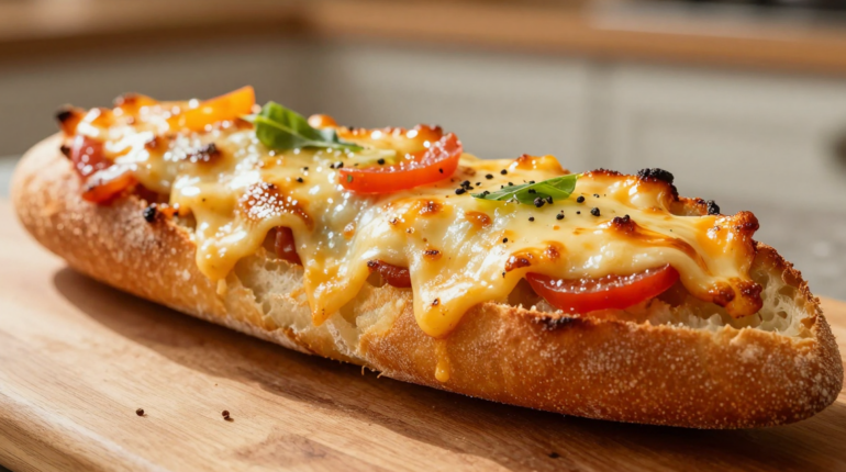 Baguette commande une pizza Cuisine facile Dîner famille Recette rapide