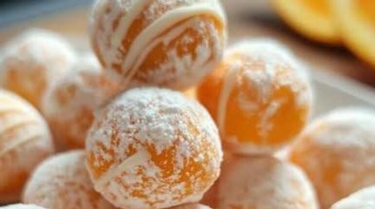 Truffes Orange Creamsicle : la recette de chocolat blanc qui combine zeste et extrait d’orange pour un effet glacé intense Chocolat blanc Desserts Oranges Pâtisserie Recette facile Truffes