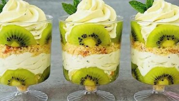 Crème dessert Cuisine facile Dessert sans cuisson Kiwi Recette américaine Verrines 