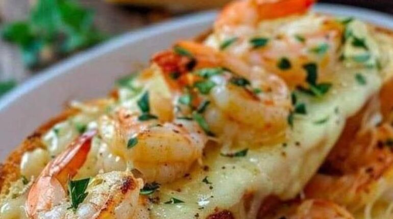 Crevettes au fromage : la technique du pain à l’ail qui transforme le grilled cheese classique Crevettes fromage Grilled Cheese Pain à l'ail Recette beauté