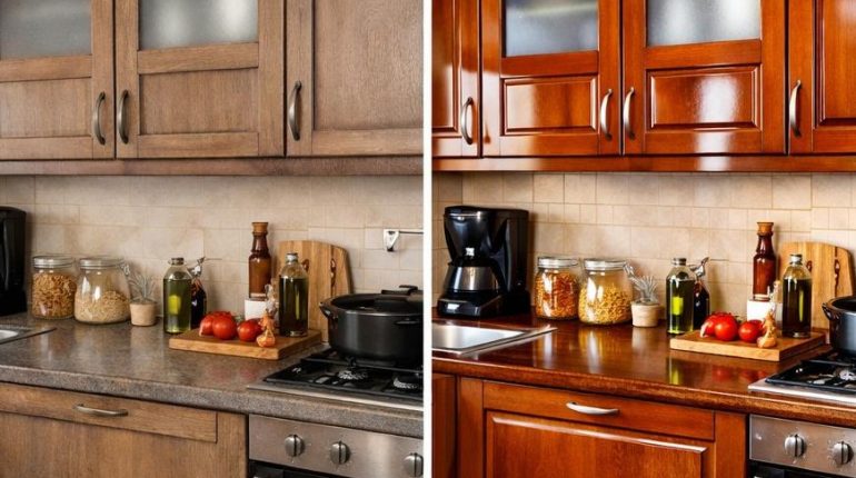 Brillance meubles Entretien cuisine Huile d'olive Nettoyage bois Remèdes naturels Vinaigre balsamique 