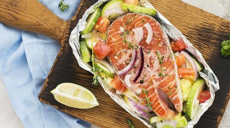 Miel ail Moutarde Papillote Plats légers Recette américaine Saumon fumé 