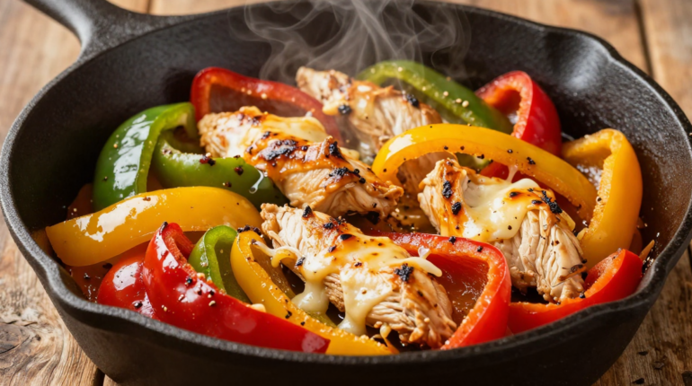 Casserole Cuisine familiale Fajitas Poulet Recette facile Tex-Mex