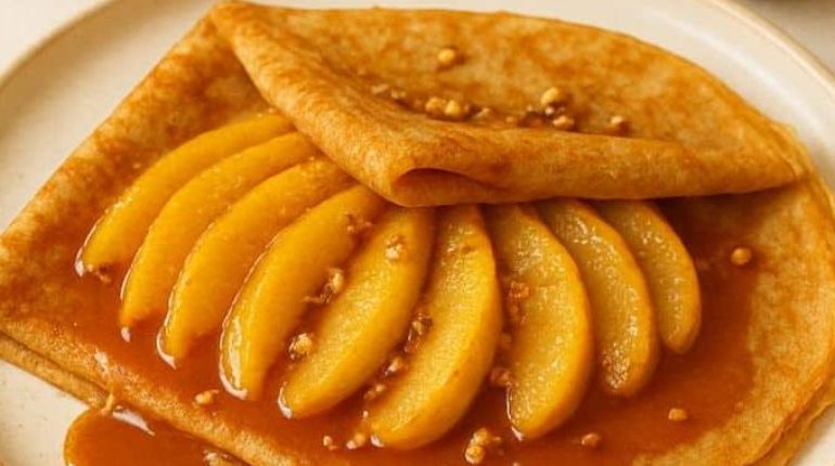 Caramélisation Crêpes Froment Poires Recette américaine Sarrasin 