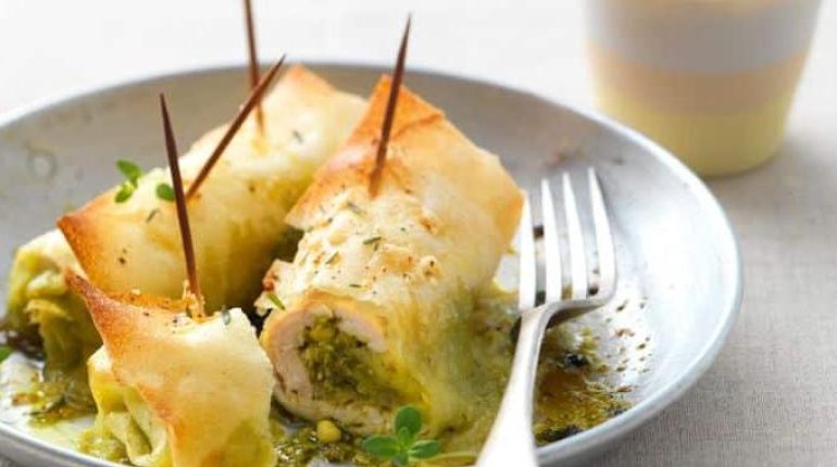 Comté Cuisine rapide Feuille de brick Plat principal Poulet Recette américaine 