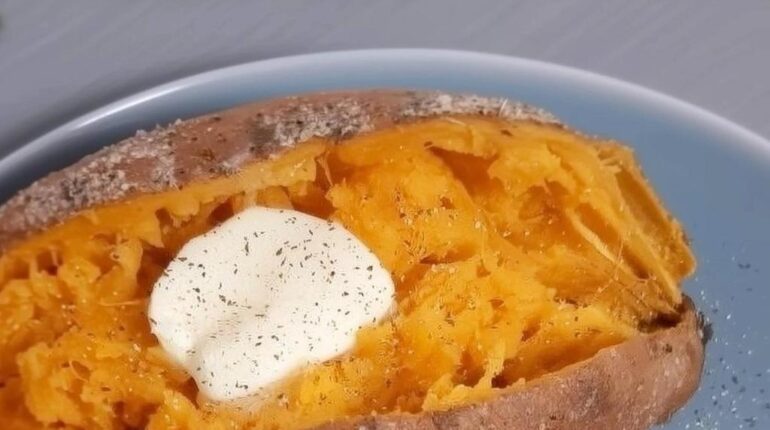 Accompagnement Cuisine rapide Micro-ondes patates douces Recette express Végétalien