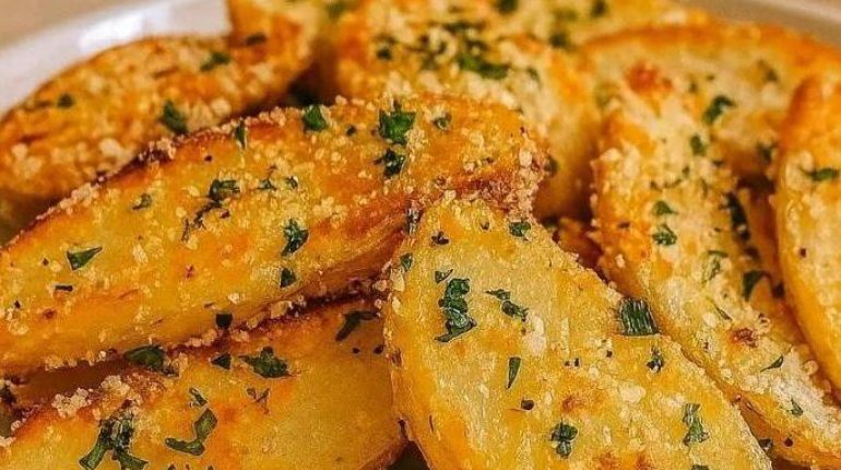 Pommes de terre ail et parmesan : la technique des chefs pour un croustillant parfait en 30 minutes Absence au travail Accompagnement Croustillant Cuisine facile Parmesan Pommes de terre Recette américaine
