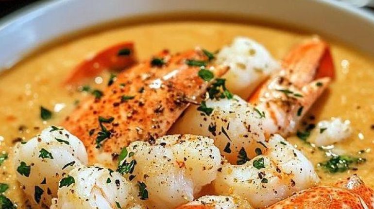 Bisque Choux à la crème Crabe Crevettes Fruits de mer Paprika fumé Soupe 