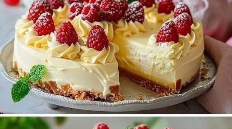 Cheesecake salé Chocolat blanc Crème dessert Framboises Recette américaine 