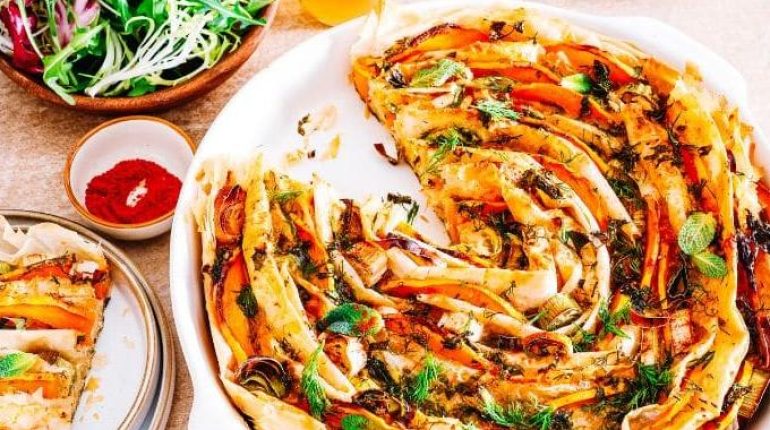 Courge Butternut Cuisine facile Idée recette Légumes d'hiver Pâte filo Poireaux Soufra 