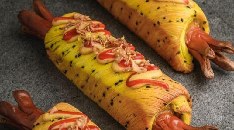 Cuisine américaine Curcuma Épices Hot-dog Huile de nigelle Idée recette Pain viennois 