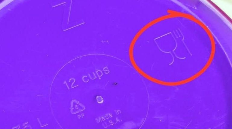 congélation fraises en plastique LE RECYCLAGE. Micro-ondes Sécurité alimentaire Symboles Tupperware 