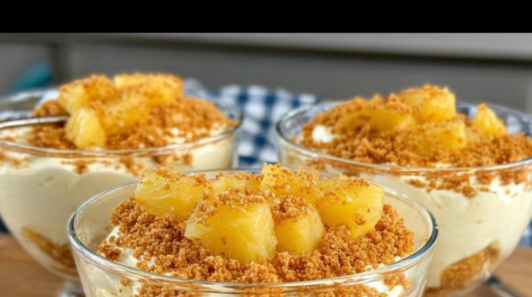 Ananas Crème dessert Dessert sans cuisson Idée recette Spéculoos Tiramisu 