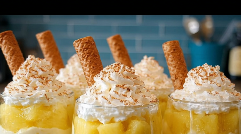 Ananas Crème dessert Cuisine tropicale Noix de coco Recette sans cuisson Tiramisu 