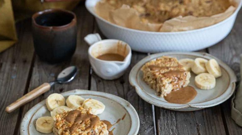 Barres d'avoine Batch cooking Cannelle Gâteau aux pommes Petit déjeuner Recette facile 