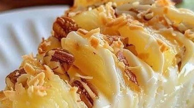 Ananas Cream cheese Crème dessert Cuisine tropicale Dessert sans cuisson Gâteaux et tartes Recette facile 