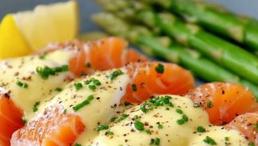 Asperges blanches Cuisine rapide Œuf poché Plat gastronomique Recette facile Sauce hollandaise Saumon fumé 