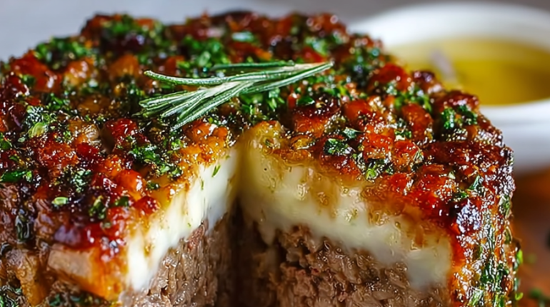 Bœuf Herbes fraîches Idée recette Pain de viande Plat principal Sauce blanche 