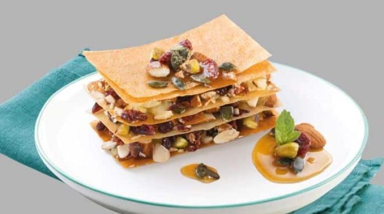 Bricks Crème dessert Cuisine rapide Fruits secs Millefeuille Recette facile 