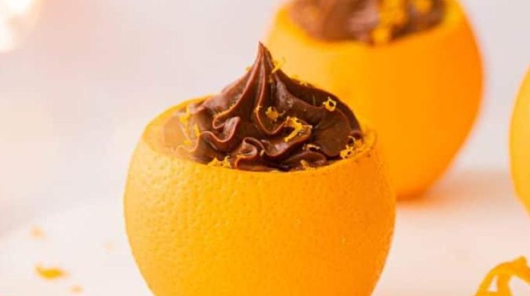 Astuce cuisine Crème dessert Décoration orange Idée recette Mousse au chocolat Pâtisserie 