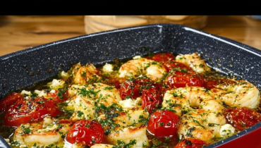 Cuisine méditerranéenne Dîner élégant Fruits de mer Plats au four Recette rapide Scampis 