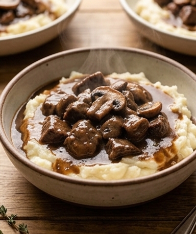 Bœuf aux champignons à la mijoteuse