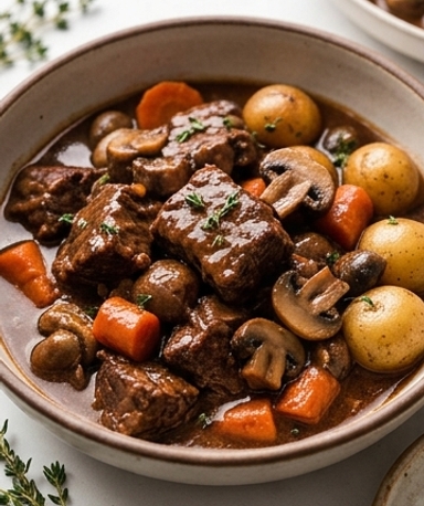 Bœuf Bourguignon à l'Instant Pot