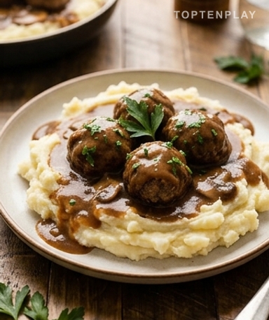 Boulettes de bœuf façon Salisbury steak à la mijoteuse