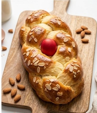 Brioche de Pâques grecque au mahlepi et mastic : le tsoureki tressé qui sent bon les fêtes