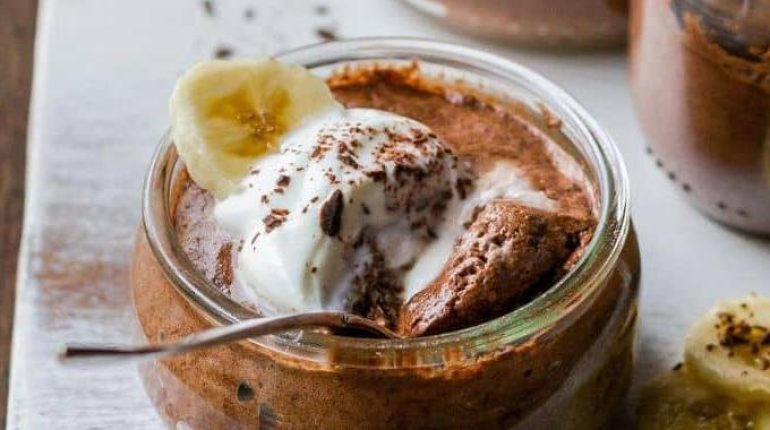 Banane Barres chocolatées Crème dessert Gomme d'acacia Idée recette Index glycémique bas sans sucre 