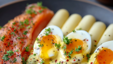 allocation de rentrée scolaire Asperges Cuisine française Gastronomie Idée recette Œuf poché Saumon fumé 